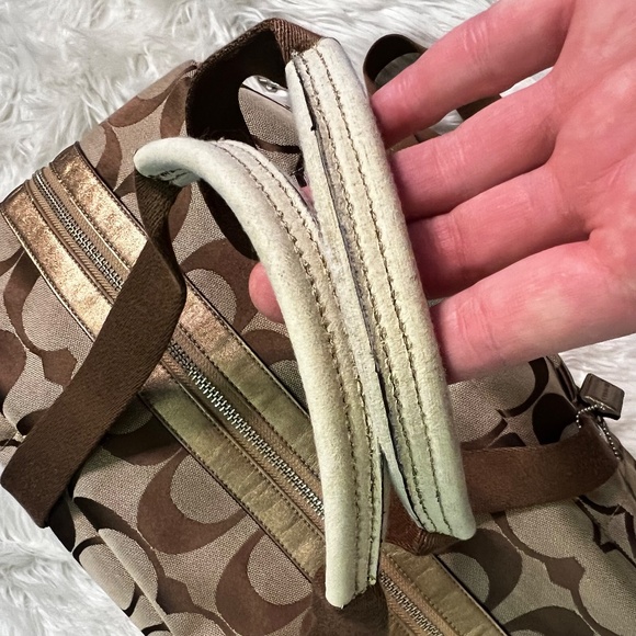 EUC. Rare! [Coach] Signature Brown Canvas Leather Large Monogram Duffle Bag | XL - Picture 12 of 16